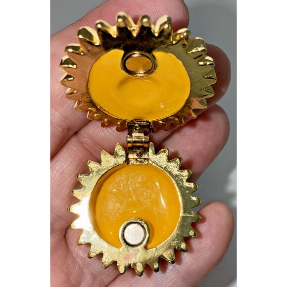 Vintage ART FORM Enamel Daisy/Floral Metal Jeweled Trinket Box - Picture 8 of 10